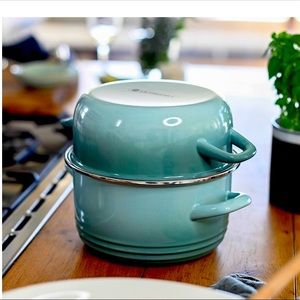le creuset mussel pot caribbean blue New